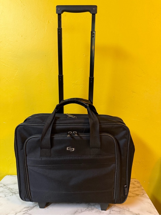 Handbags - Unbranded Black Rolling Laptop Briefcase with Telescoping Handle